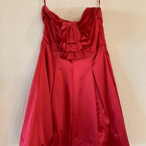 Salmon-colored Coast strapless satin dress - size 6 US (10UK) - Picture 3 of 4